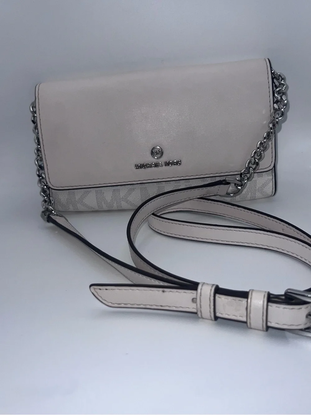 Michael Kors Pebble Leather Convertible Shoulder Bag - Light Beige